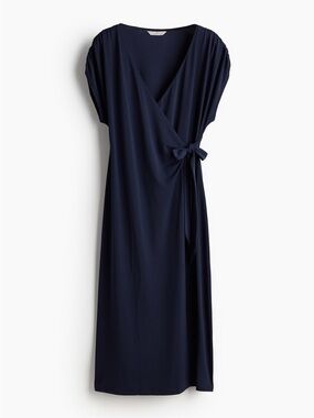 Navy Jersey Wrap Dress – Size Large – New With Tags